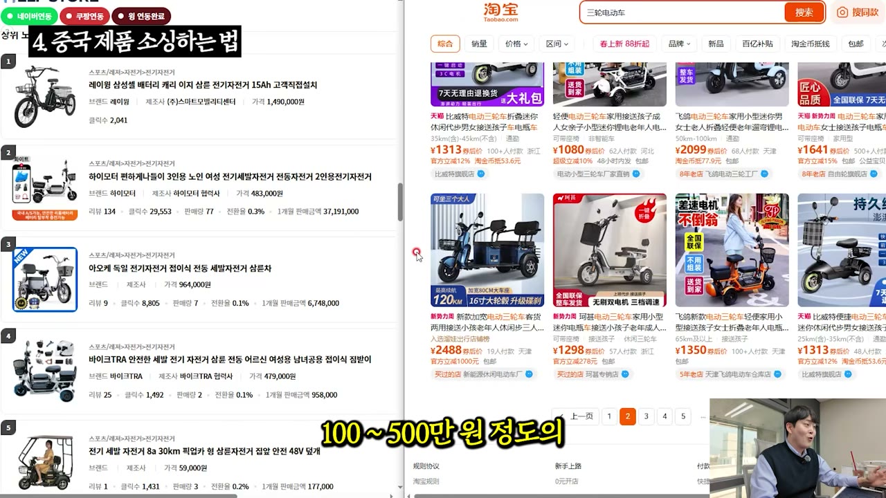 상품당 월 100~500만원 목표